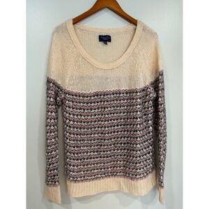 American Eagle Womens Striped Sweater XL Cottagecore Soft Dainty Boho Wool Blend